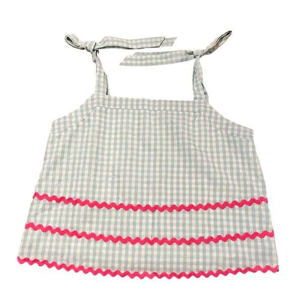 TCEC Blue Gingham & Pink Ric Rac Short Set - Size Large - Picture 4 of 14